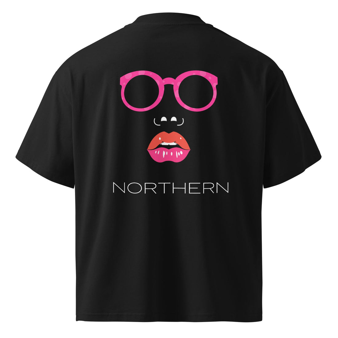 Northern black oversized graphic T-shirt by Masc Femme Clothing, back view