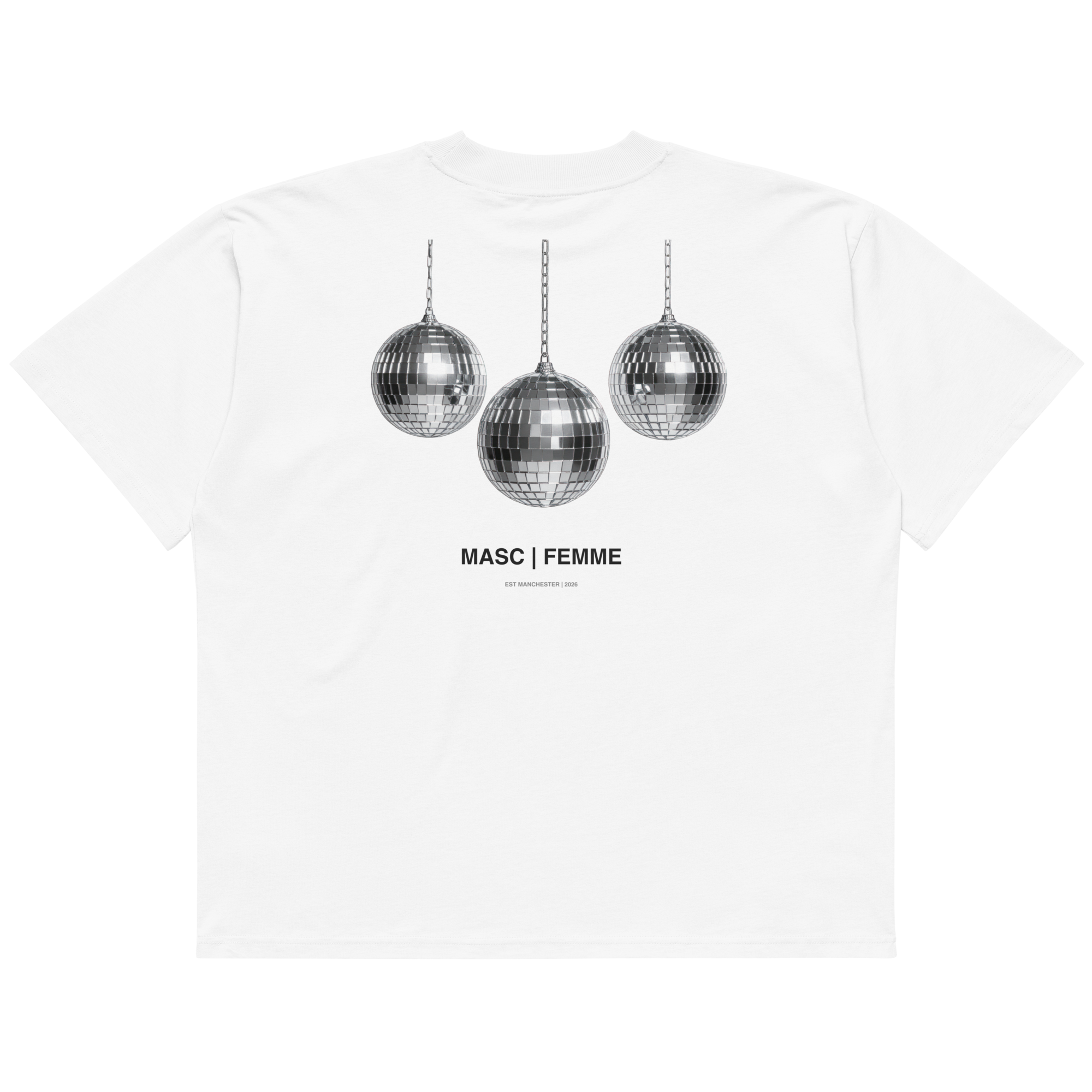 Disco Balls oversized graphic t-shirt back print