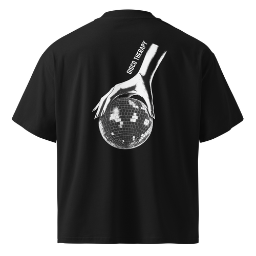 Disco Therapy oversized graphic t-shirt black back print