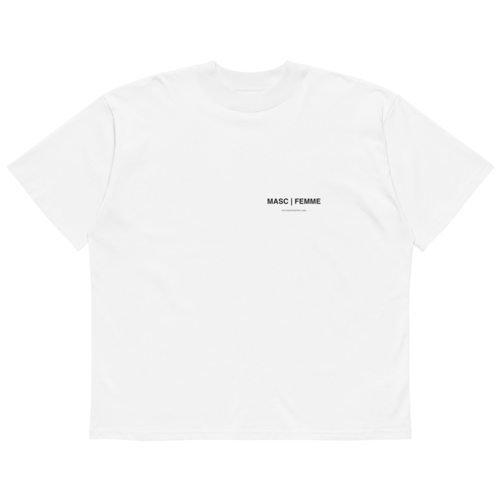 Disco Therapy oversized graphic t-shirt white front view