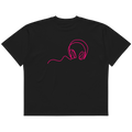 Headphones oversized graphic t-shirt black back print