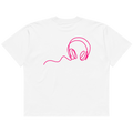 Headphones oversized graphic t-shirt white back print