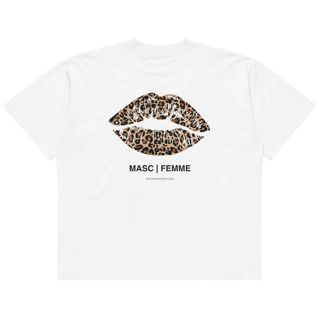 Leopard Lips oversized graphic t-shirt back print
