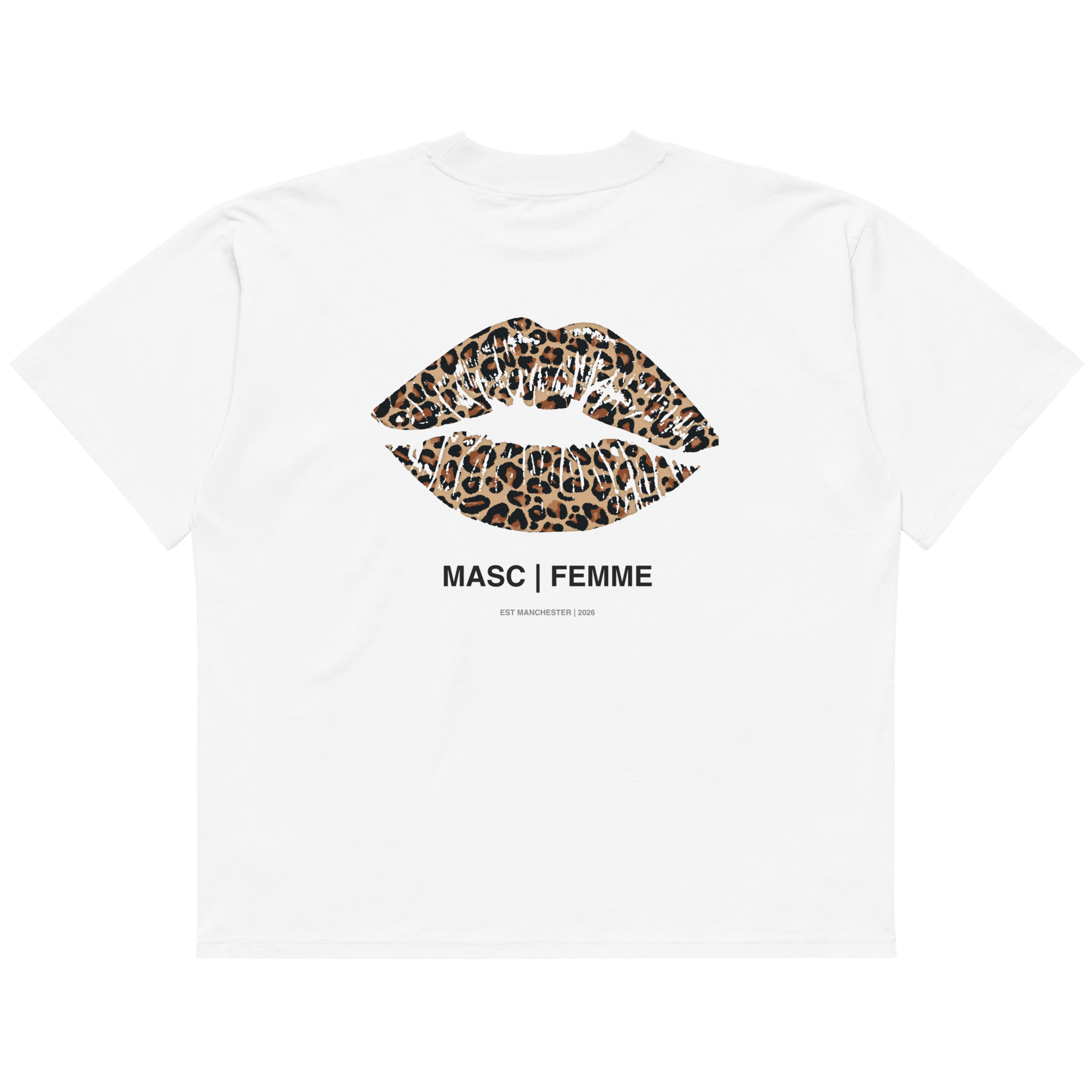 Leopard Lips oversized graphic t-shirt back print