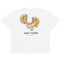 Melting Smiley oversized graphic t-shirt white back print