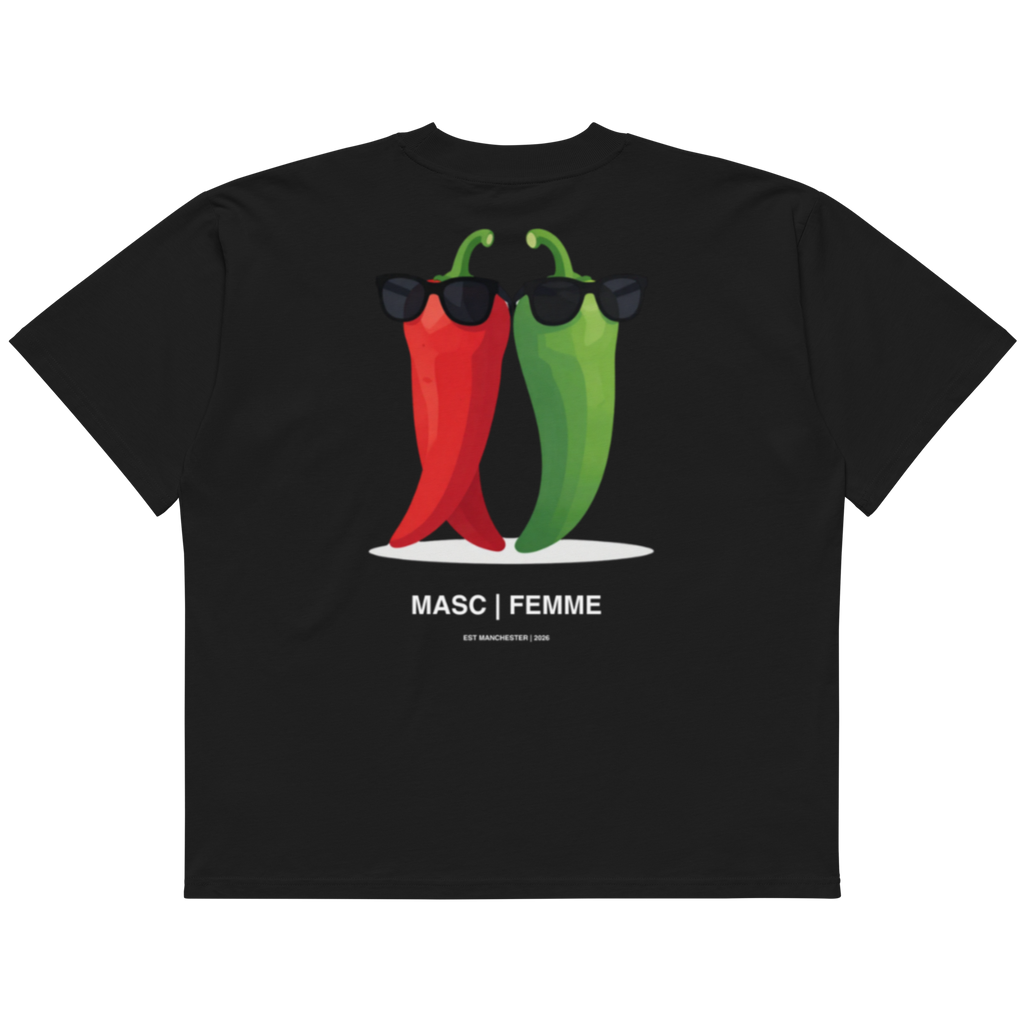 Spicy Pair oversized graphic t-shirt black back print