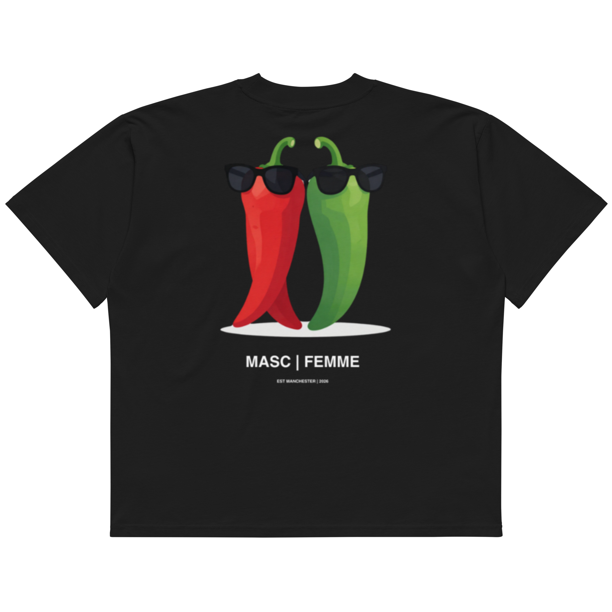 Spicy Pair oversized graphic t-shirt black back print