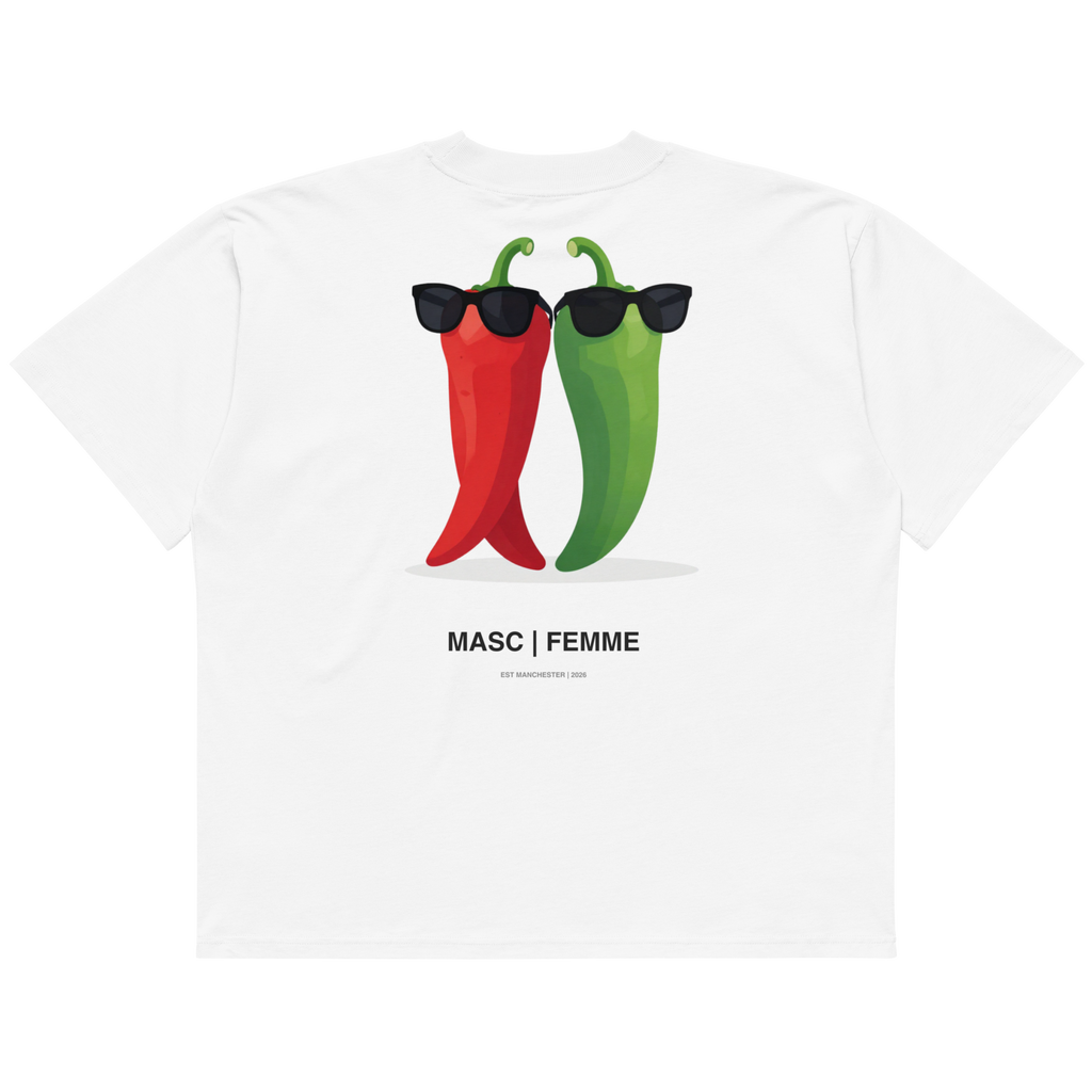 Spicy Pair oversized graphic t-shirt white back print