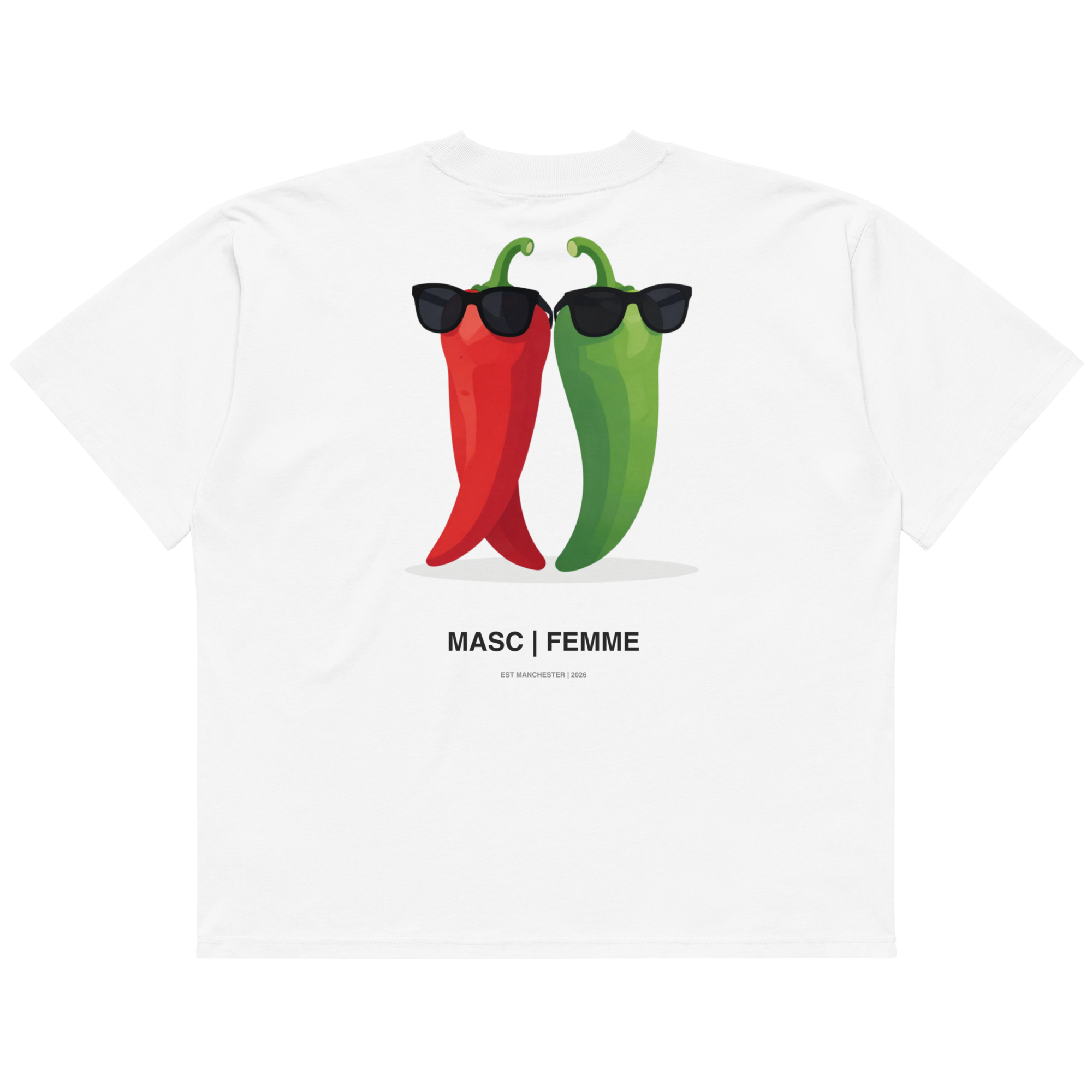 Spicy Pair oversized graphic t-shirt white back print