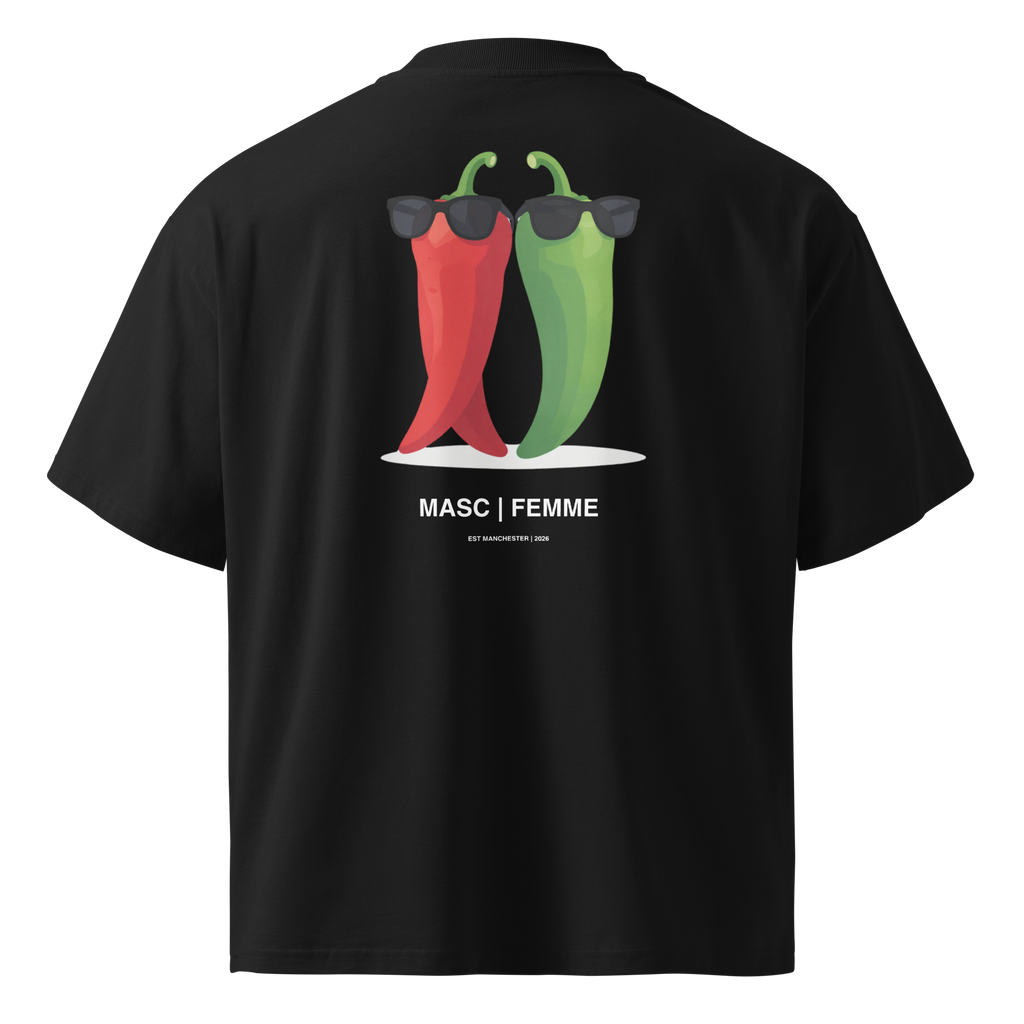 Spicy Pair Oversized Graphic T-Shirt | Black