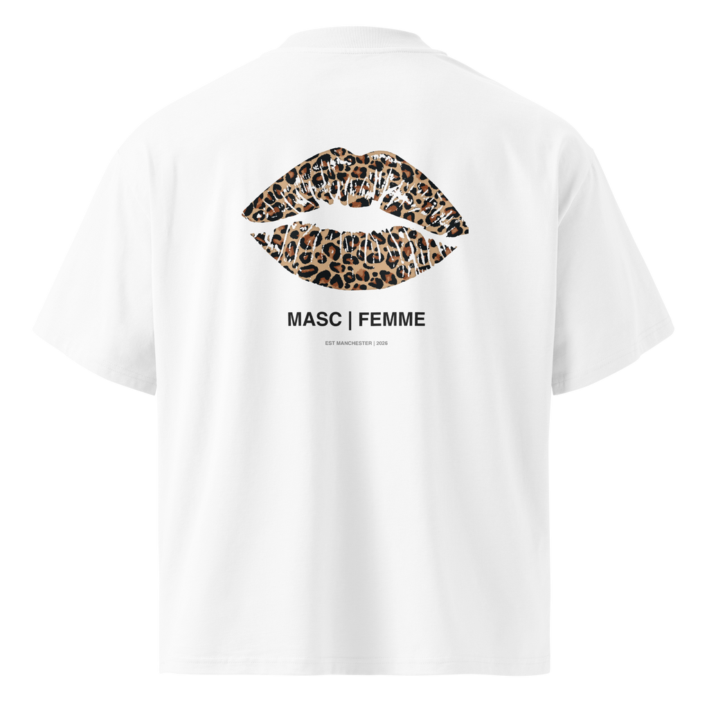 Leopard Lips Oversized Graphic T-Shirt