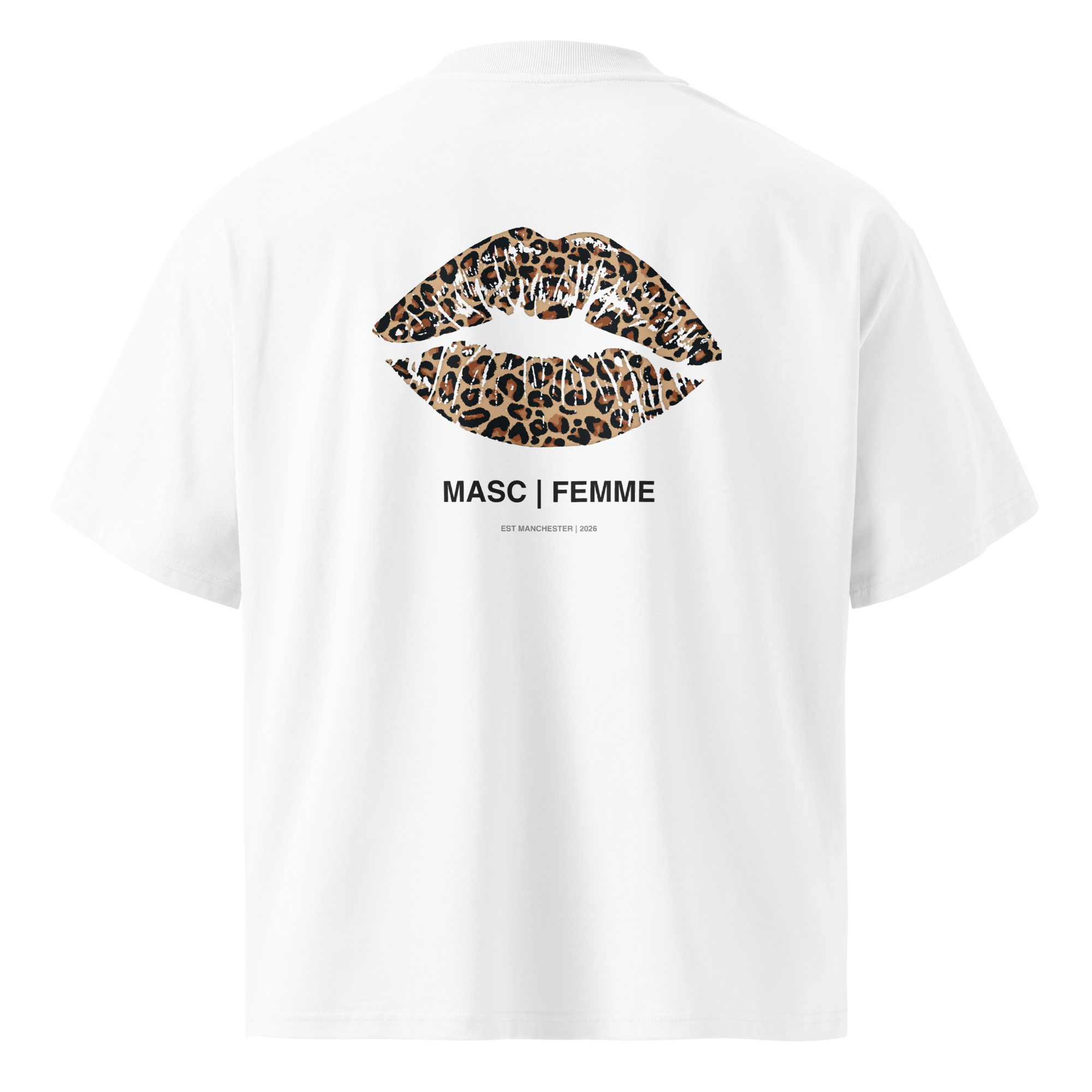 Leopard Lips Oversized Graphic T-Shirt