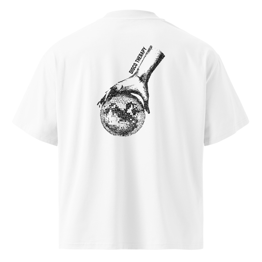 Disco Therapy Oversized Graphic T-Shirt | White