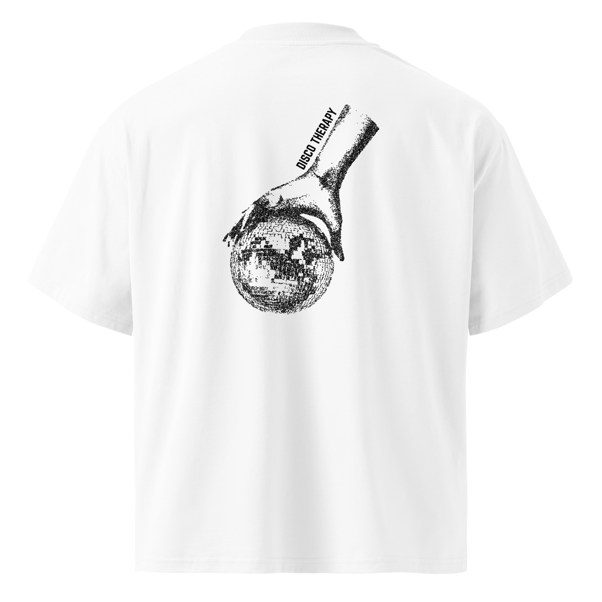 Disco Therapy Oversized Graphic T-Shirt | White