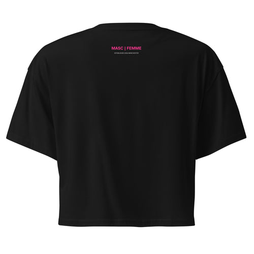 Gloria black cropped graphic T-shirt, back view